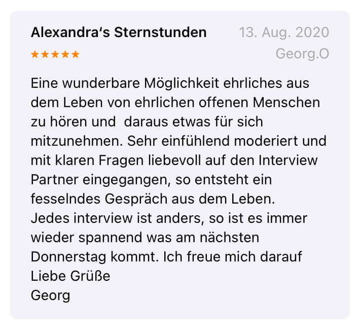 Podcast Kundenstimme 2 - Herzkanal Alexandras Sternstunde