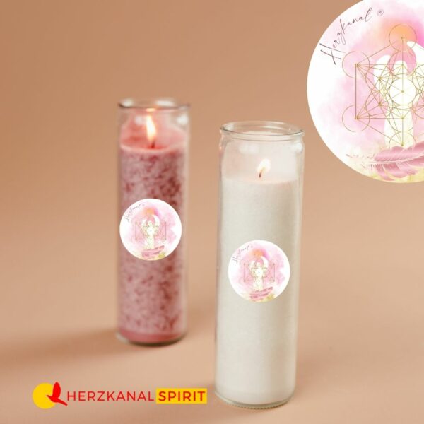 Ritual Kerze weiss und Rosa - Dein reiner Lichtbegleiter – Bild 3