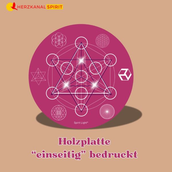 Holzplatte für Kristallgitter-Aufstellungen einseitig bedruckt