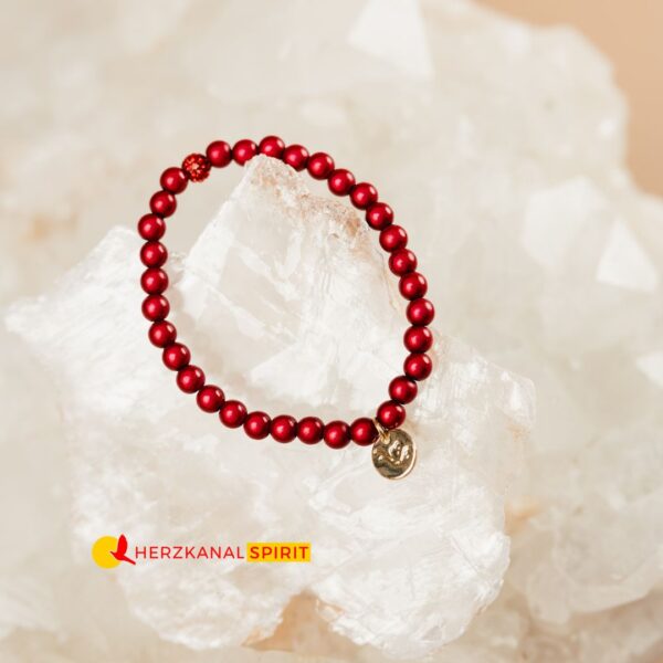 Lichtperlen-Armband 6mm rot – Bild 2