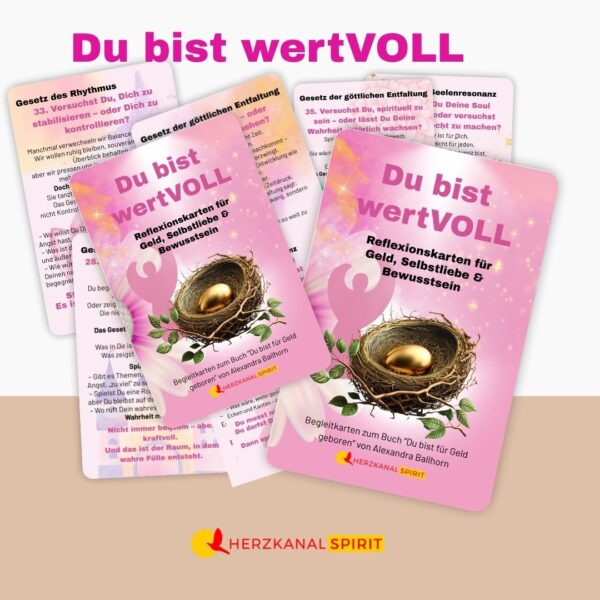 Coachingkarten „Du bist wertvoll“ – Geldheilung, Selbstwert & Bewusstseinsarbeit – Bild 2
