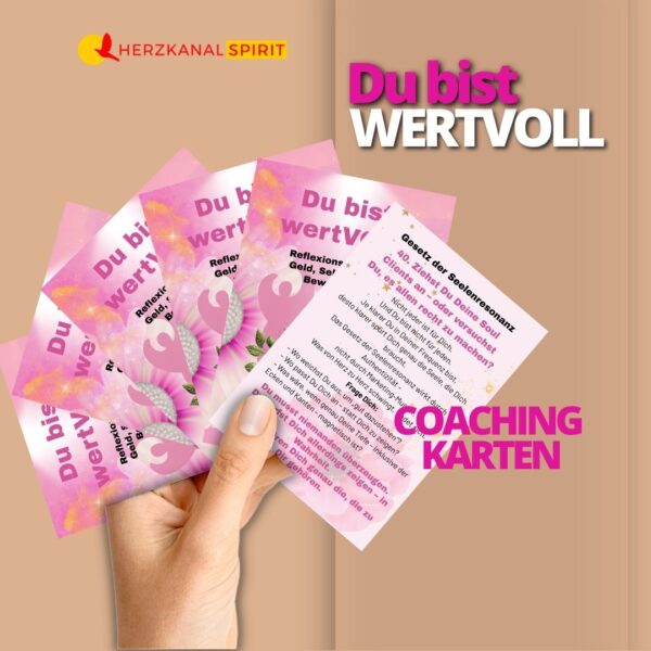 Coachingkarten „Du bist wertvoll“ – Geldheilung, Selbstwert & Bewusstseinsarbeit